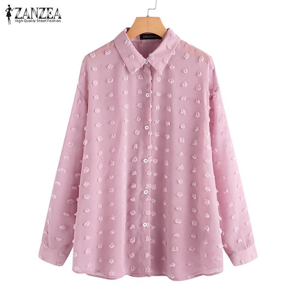 

plus size women's flower blouse 2020 zanzea elegant work shirts lapel long sleeve blusas female button white tunic 5xl