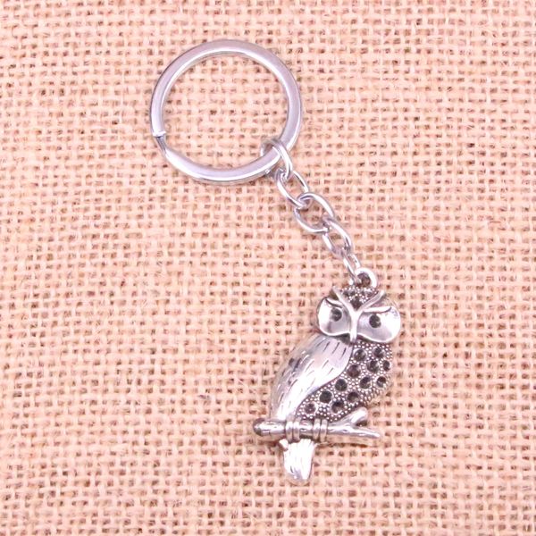 New Keychain 41*22mm coruja pingentes de pingentes de diy carroces de correntes -chave do anel de chave