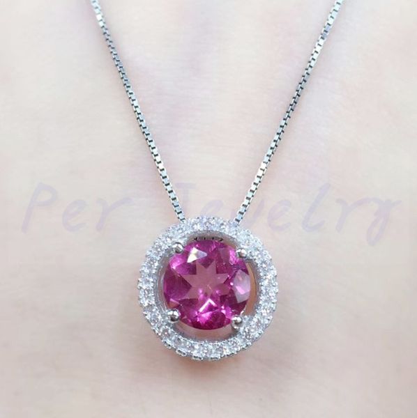 

natural z necklace pendant real pink z 925 sterling silver 1.1ct gemstone fine jewelry #g18052509