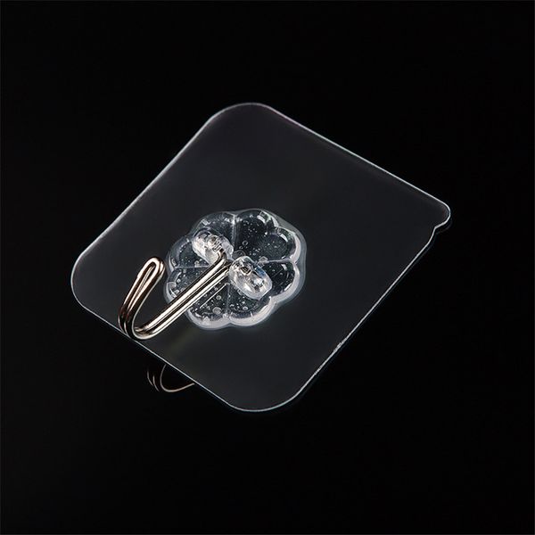 

8 pcs transparent anti-skid hooks strong self adhesive door wall hangers towel mop holder kitchen bathroom accessories