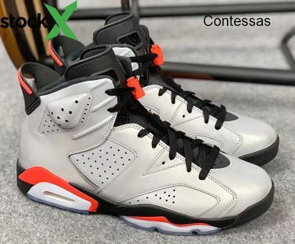 

new 6s jsp 3m reflective infrared bugs bunny jordon basketball shoes men 6 silver black infrared sports sneakers with box