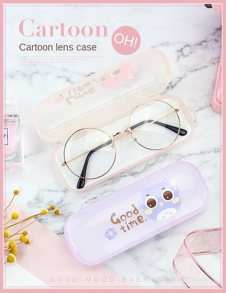 

cartoon jelly color box simple case glasses case and fresh glasses box, Blue