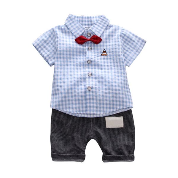 

мальчик одежда set плед tie gentleman top summer + pant boy одежды куртка джинсы установить детские костюмы красивых, White