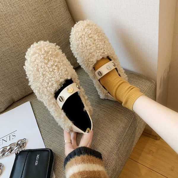 

flat shoes women female wild winter plus velvet spring autumn net shallow mouth women's shoes warm sneakers peas w36-85, Black