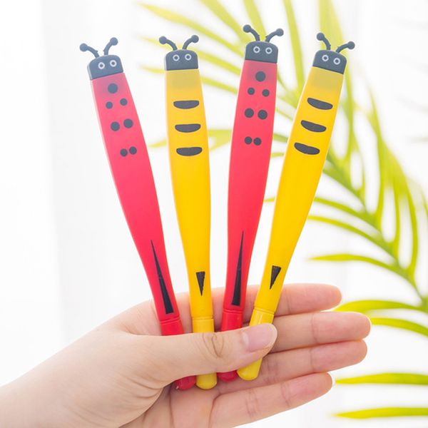 

30 pcs creative cute neutral pen cartoon bee soft glue pen children school supplies writing supplies gel pens