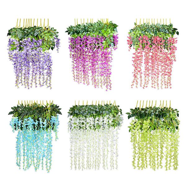 

12pcs/set artificial silk wisteria leaf for garden room wedding decoration