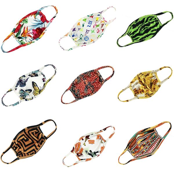 

anti dust face mouth er children pm2.5 mask dustproof anti-l washable reusable ice silk designer printed mask r #976, Black