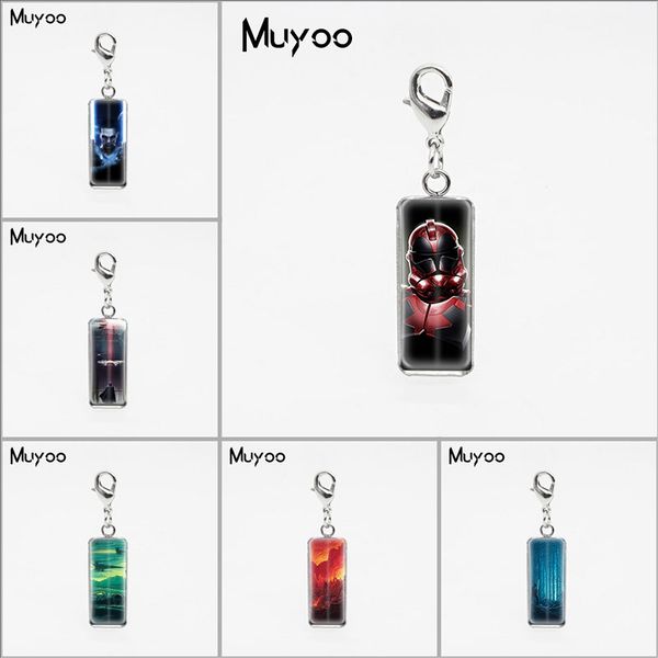 

vintage patterns square charms with lobster buckle style jewelry gifts for men hand craft pendants jewelry, Silver