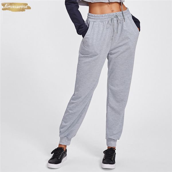 

pants women drawstring marled sweatpants grey casual waist mid womens fall midweight trousers joggers women clothes long pants, Black;white