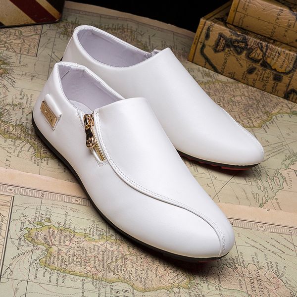 

fashion flat shoes men 2019 spring men peas shoes leather sneaker driving light sneaker male zapatos hombre f8-22, Black
