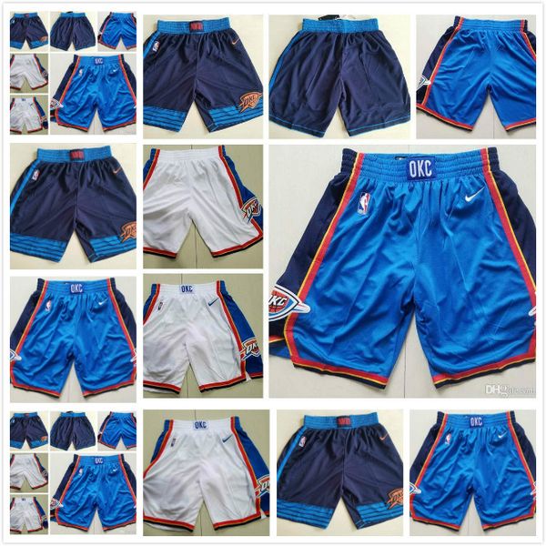 

mens oklahoma city thunder 0 westbrook13 george 12 adams stitched shorts vintage breathable nba pants sweatpants classic short, Black