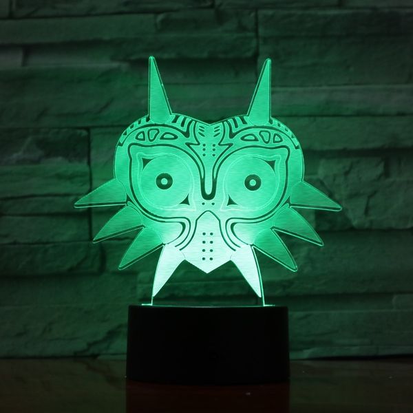 

figure majoras mask 3d lava lamp creative 7 color changing led night light