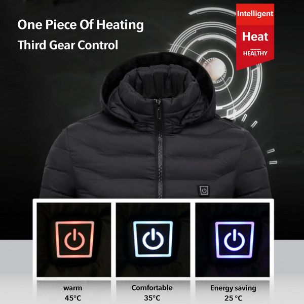 

outdoor usb heating coat jacket winter flexible electric thermal clothing long sleeves fishing hiking warm clothes, Blue;black