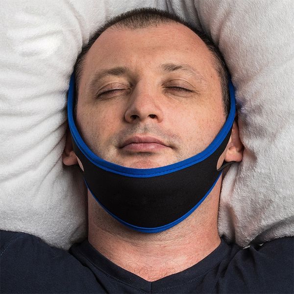 

anti snore ssnoring chin strap belt anti apnea jaw solution sleep support apnea belt sleeping care tools, Yellow;black