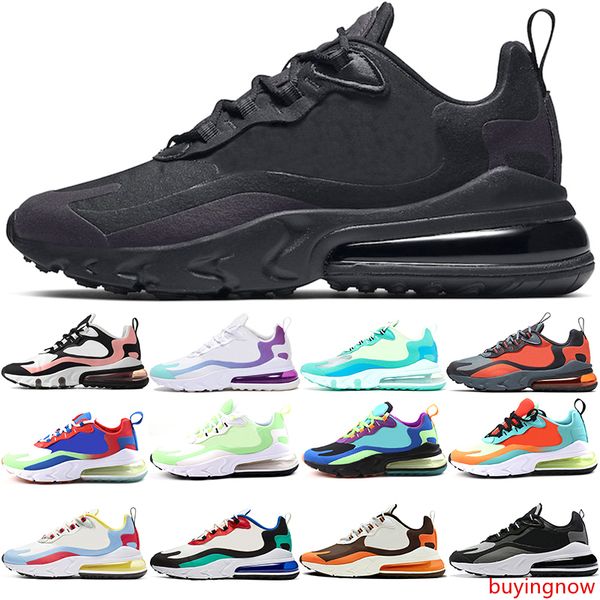 

react men women running shoes triple black bauhaus optical bleached coral grape grey orange designer mens trainers sport sneaker size 36-45