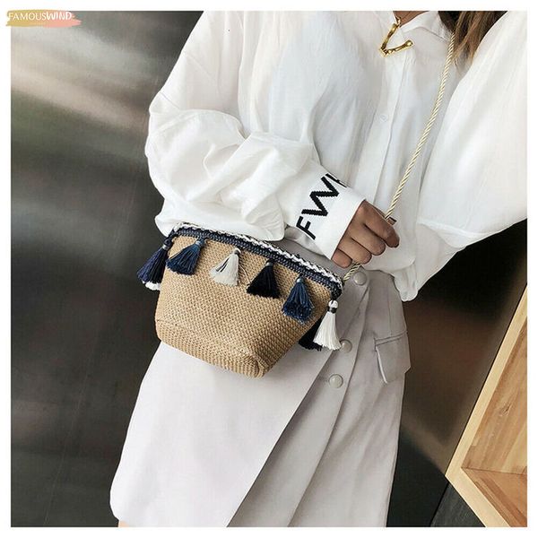 

new 2020 fashion women national tassel national beach messenger bags lady knitting zipper small shoulder handbag