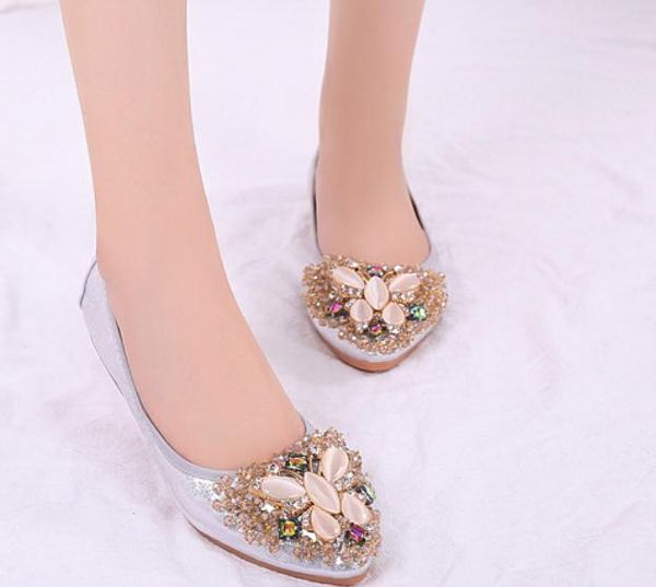 

2019 women's shoes in spring and autumn with new style flat bottom pointed end sequined cloth@1020, Black
