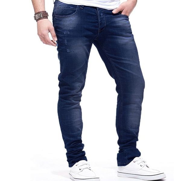

jeans for men slim fit pants classic 2019 jeans male denim designer trousers casual skinny straight elasticity pants, Blue