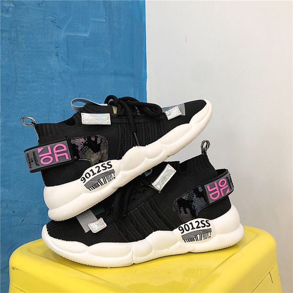 

stylish women running shoes couple shoes ins harajuku male sneakers cushioning height platform breathable wave sports walking