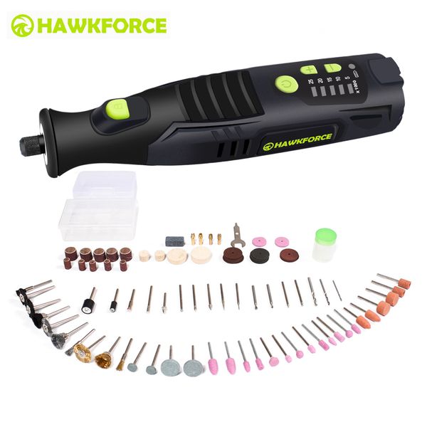 

8v li-ion cordless rotary tool 5 speed 4 led lights hawkforce rechargeable electric mini drill engraving grinder power tools