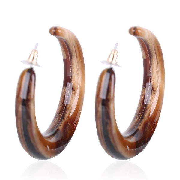

vintage acrylic acetate semicircle hoop earrings for women classic round circle resin hoops wedding jewelry brincos 2019, Golden