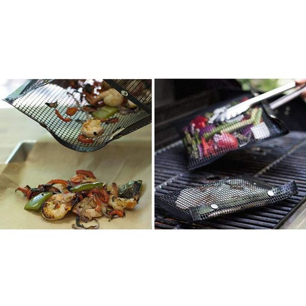 

4pcs reusable non-stick mesh bag for grill barbecue pockets resistance