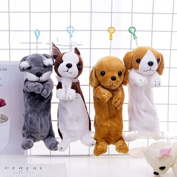 

1pc cartoon plush pencil case kawaii stationery plush dog puppy school office supplies pencil bag kids box christmas gift