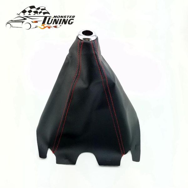 

tuning universal leather jdm shift knob shifter boot cover with red/blue stitch for mt/at