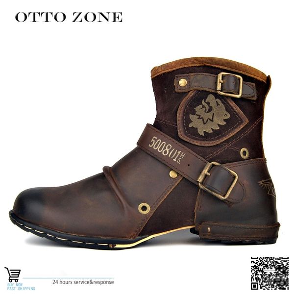 

otto zone мужская осенняя / зимняя обувь ботинки из натуральной кожи коровы сапоги на лодыжке хлопчатобумажная кожаная обувь размер eu 39-46, Black