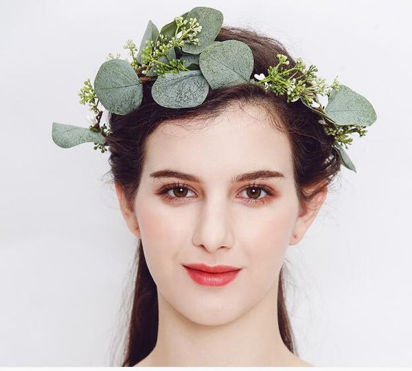 

headwear wedding jewelry bride hairband headband forest series bridesmaid garland artificial flower head with p studio p headwear, Slivery;golden