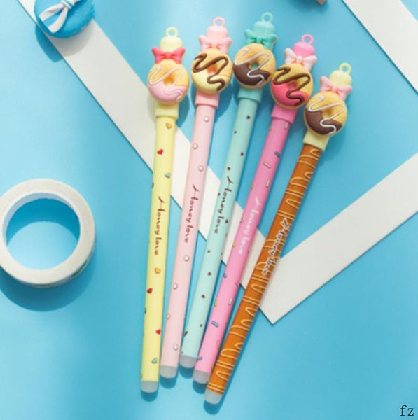 

100 pcs love gel pens donut pens erasable blue ink neutral office school supplies
