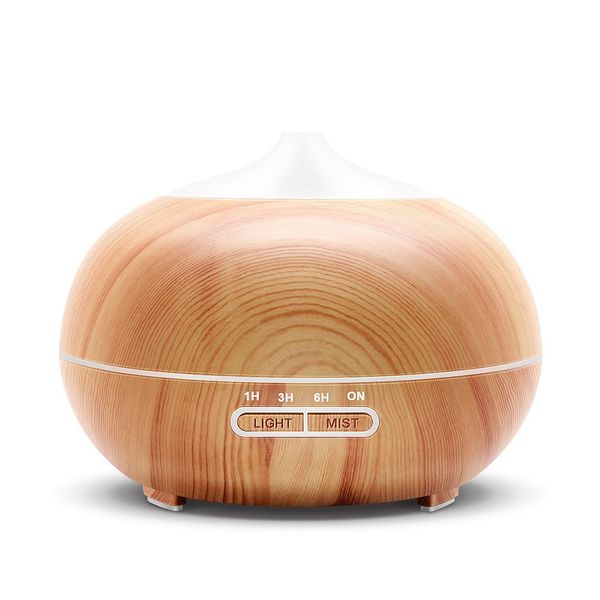 

wood grain remote control humidifier 400ml household essential oil colorful fragrance lamp ultrasonic aromatherapy machine