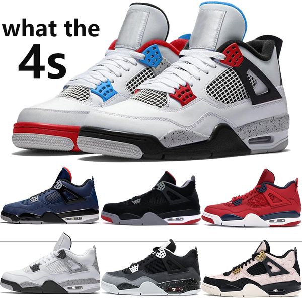 

new what the 4 4s mens basketball shoes bred fiba winter tour yellow stealth oreo cavs white cement mens designer sneakers us7-13