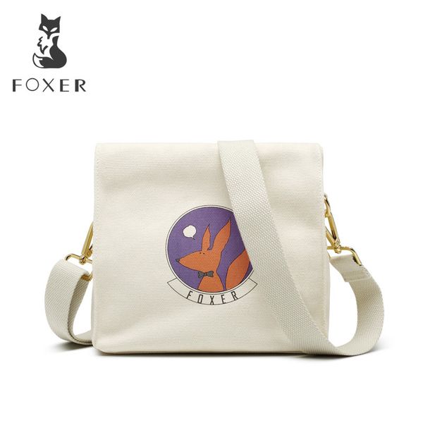 

foxer lady shopping handbag girls cloth bag fashion female crossbody bag women canvas grocery tote simple reusable