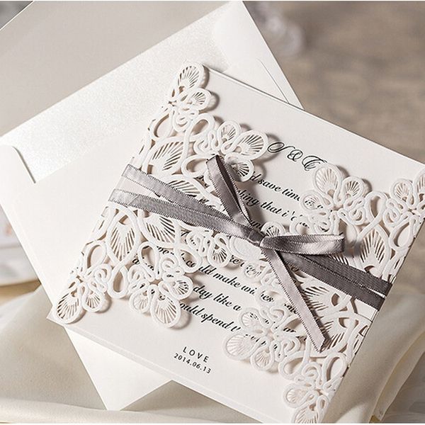 

1pcs white elegant wedding invitation card greeting card decoration party supplies