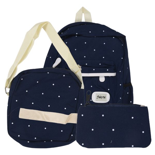 

3pcs/sets korean casual women backpacks canvas book bags preppy style school back bags for teenage girls composite bag backpack