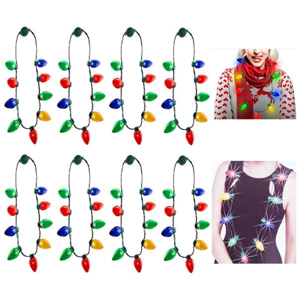 

led light up christmas bulb necklace for kids and adults string lights necklace christmas decorations xmas party favors xd21670
