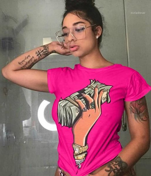 

shirts summer designer dollar printed fashion street tees womens solid color t shirts women t, White