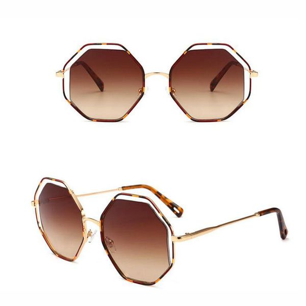 

kapelus bicircle hollow-out metal leopard print sunglasses women's new sunglasses, White;black