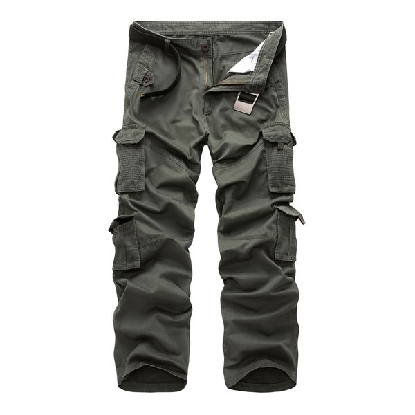 

2019 new cargo pants men autumn winter solid quality cotton casual outwear work pants male fashion plus size 29-40, Black