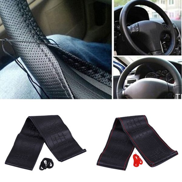 

рулевое управление kongyide обложка автомобилей полноприводного автомобиля грузовик кожаное рулевое колесо крышка с иглы и нити 38см zax8081