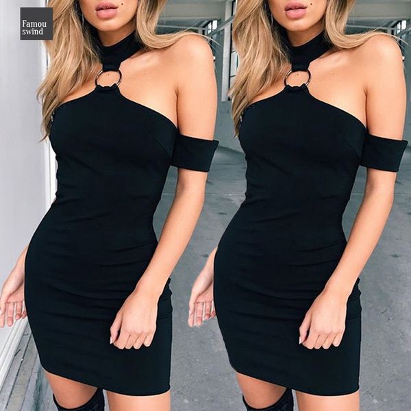 

женская новые короткие мини платья с коротким рукавом вечер twill партии bodycon плеча летнее платье твердотопливные черный дизайнер одежды, Black;gray