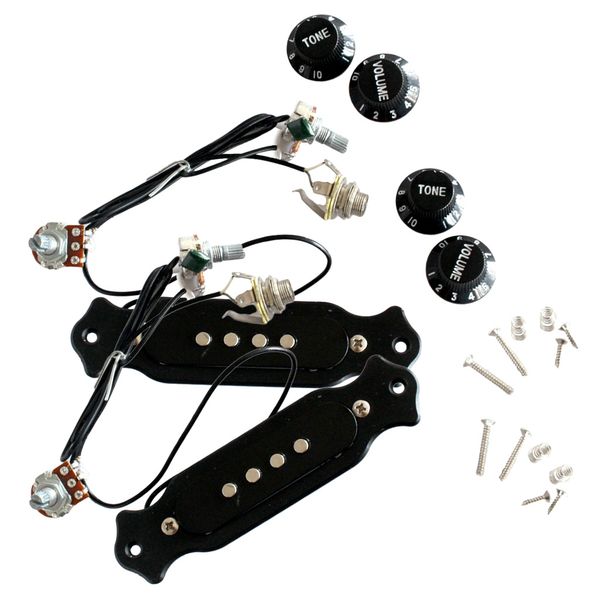 

2x per-wired 4-string cigar box guitar pickup with volume tone knob