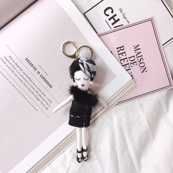 

новая женская кукла симпатичные брелки мода девушка сумка аксессуары автомобиль кулон брелок ручной работы кулон стиль кольцо, Silver