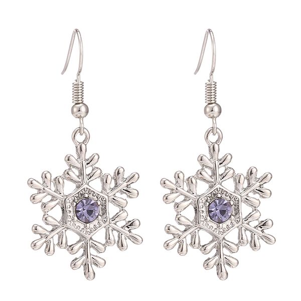 

women fashion jewelry snowflake shape silver plated drop earrings dangle earring (color: purple, Golden;silver