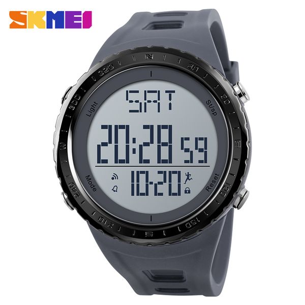 

skmei mens watches luxury men watches calorie sports watch electronic date clock countdown digital wristwatches big 1288, Slivery;brown