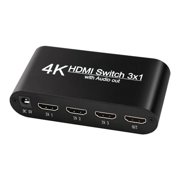

hdmi switcher 3 in 1 out hdr 4:4:4 version 2.0 4k 60hz hdmi audio separator
