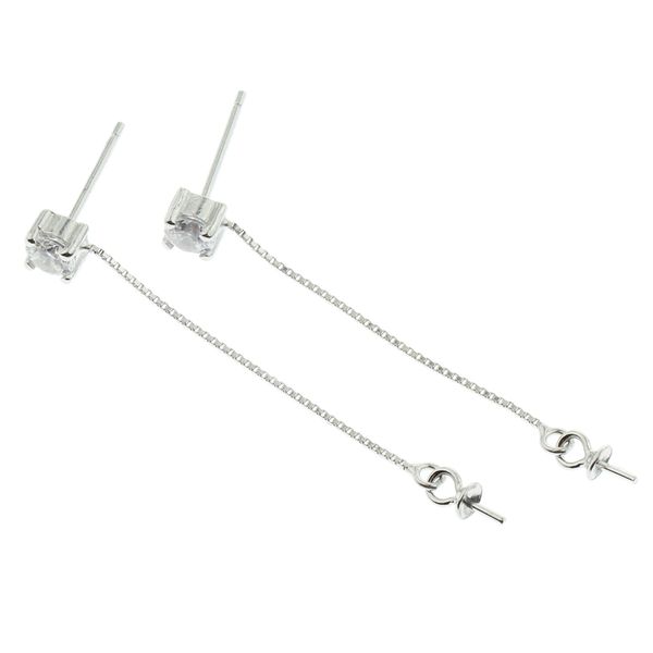 

1 pair white gold plated tassel threader earrings long chain drop dangle earring for women and girls (42 mm length tassel, Golden