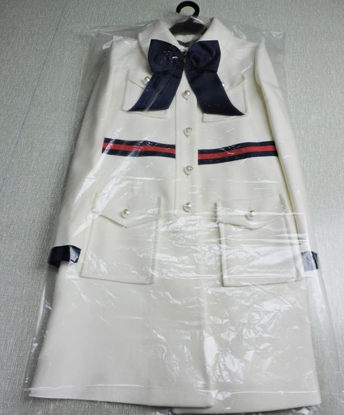 

fashion-2019 autumn dark blue bow collar single button runway woolen women's coats high end brand same style coat women, Black