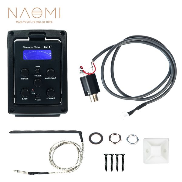 

naomi eq-4t 4-полосный пикап eq предусилитель с тюнером для акустической гитары